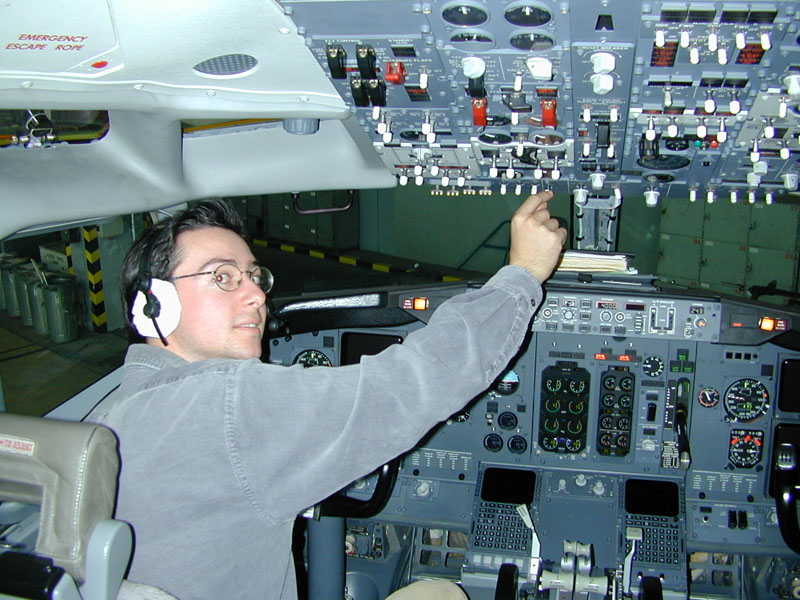 This is me in a cockpit of Boeing 737-400
